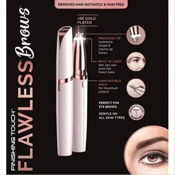 18K Gold Flawless Brow Shaper & Hair Remover NWT - Picture 4 of 8